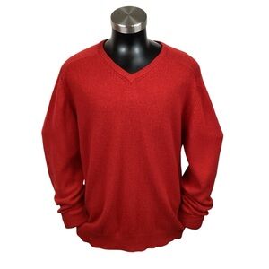 FieldGear Mens Sweater Cashmere VNeck Pullover Classic Preppy Classic Grandpa